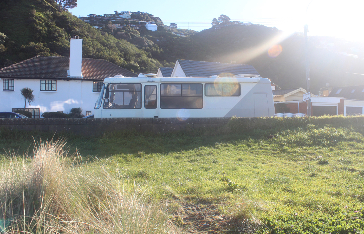 Bus by the beach